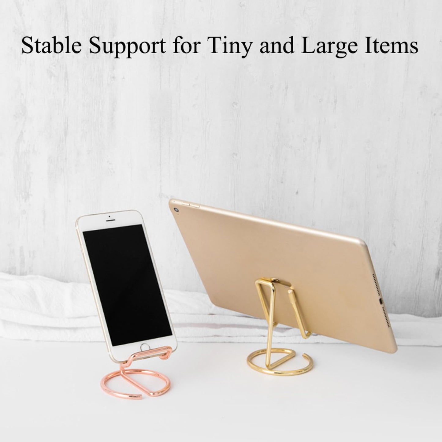 SEIWEI Gold Metal Cell Phone Stand Vertical Business Card Display Holder Desktop Holder Stand for Office, Home, Exhibition, Meeting