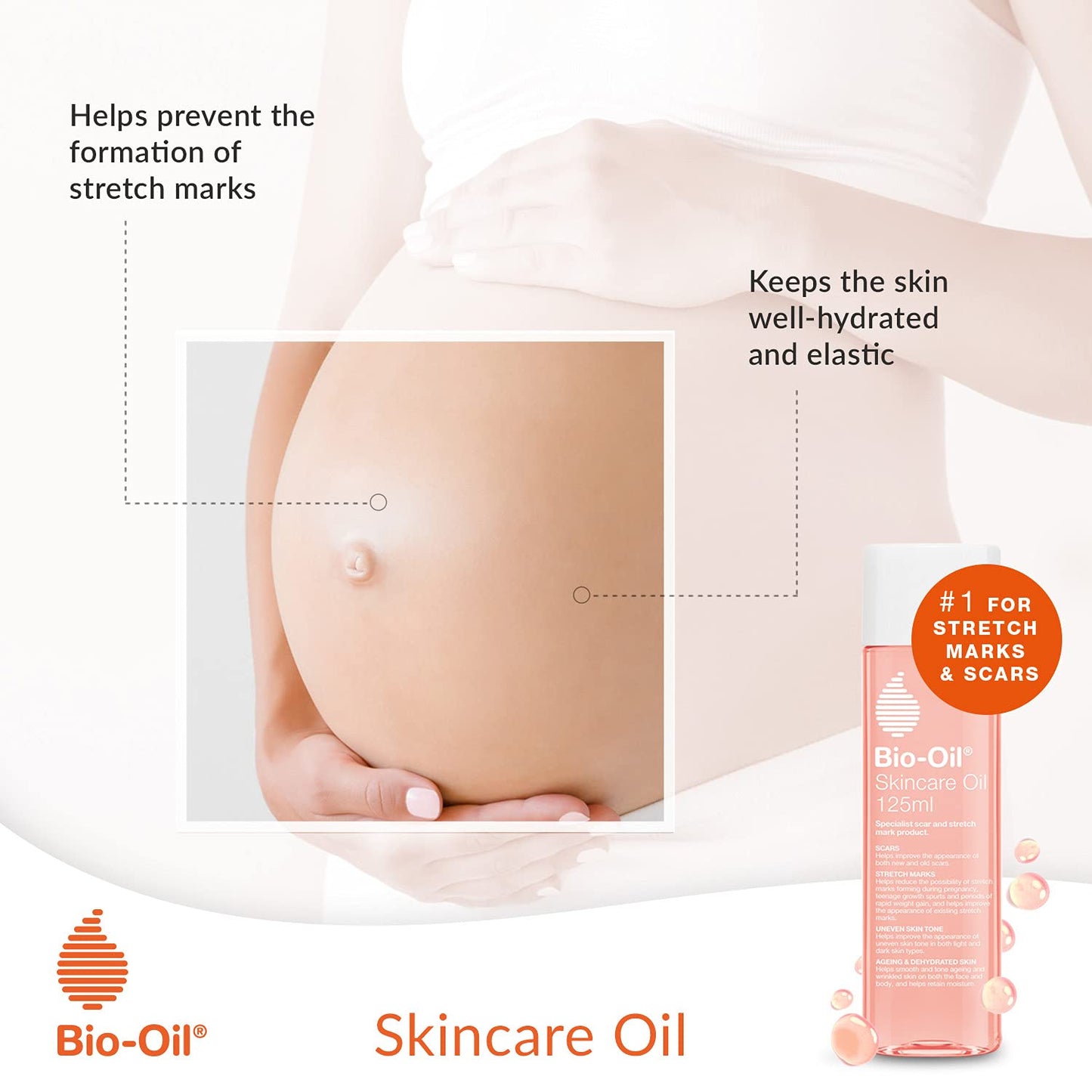 Bio-Oil Skincare Oil - Improve the Appearance of Scars, Stretch Marks and Skin Tone - 1 x 125 ml