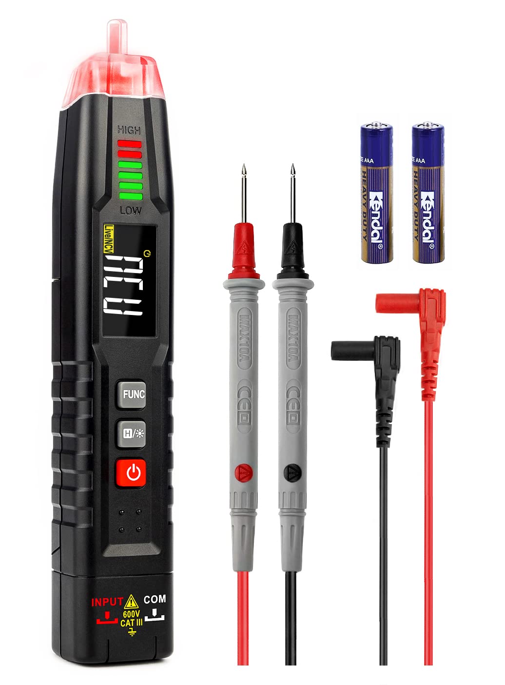 KAIWEETS Voltage Tester, Non Contact Voltage Detector Pen, 50V to 1000V AC, Audible and Flashing LED Alarms, Wire Breakpoint Finder, Electrical Tester with Flashlight, Buzzer Alarm VT100