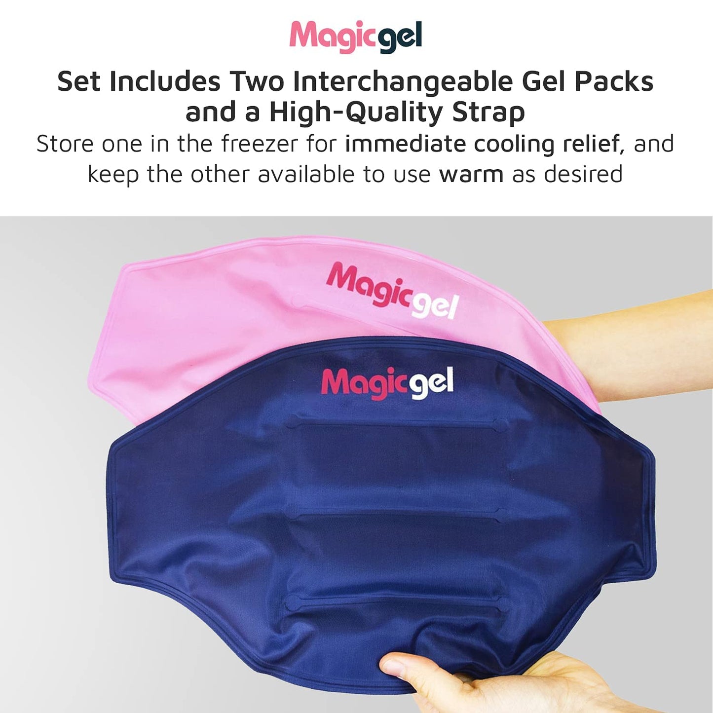 Magic Gel Ice Pack for Back Pain Relief | 2 Pack Lower Back Gel Wrap for Hot or Cold Therapy | Relief for Lower Lumbar, Sciatic Nerve, Herniated or Degenerative Disc, Coccyx, Tailbone Pain