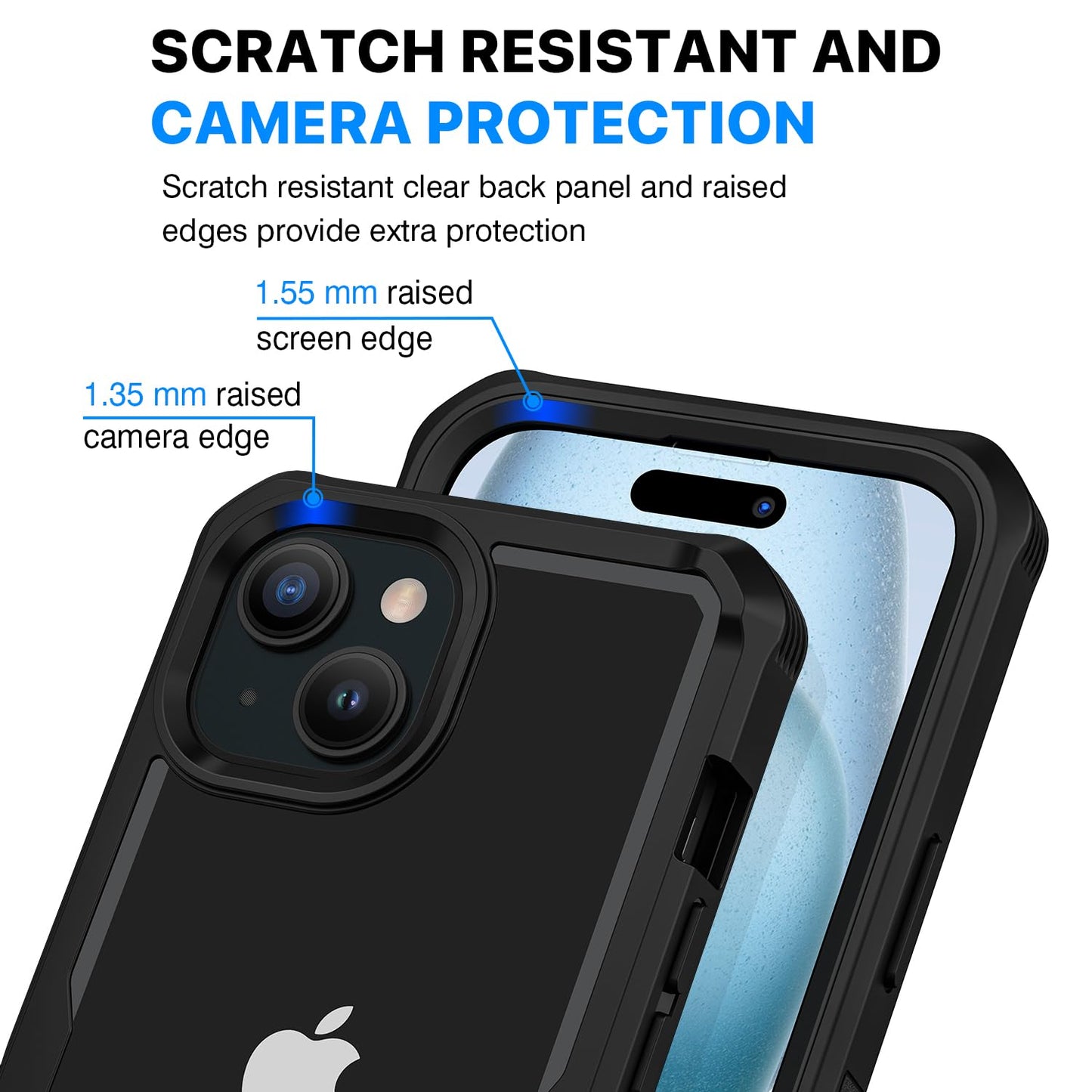 CENHUFO Compatible with iPhone 15 Pro Max Case Built-in Privacy Screen Protector with Camera Lens Protector, Full Body Privacy Case for iPhone 15 Pro Max Case with Anti Spy Screen -Black