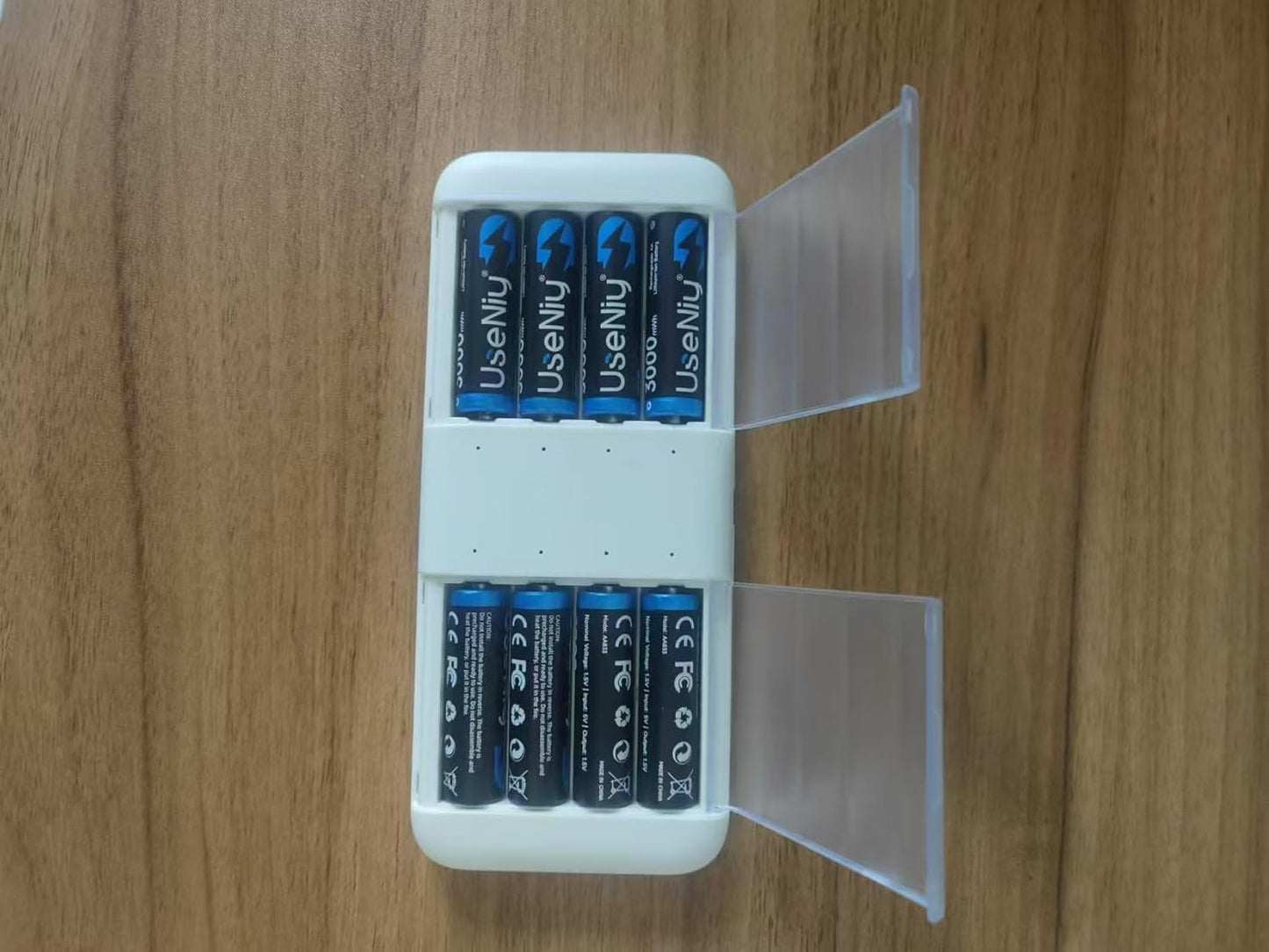 Rechargeable Lithium Batteries AA 8-Pack with Charger, 1.5V AA Rechargeable Batteries, 3000mWh High Capacity AA, Li-ion AA with Charger, [2-1] Charing-Storage Box Integrated AA Charger