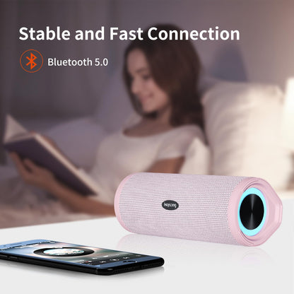 HEYSONG Portable Waterproof Bluetooth Speaker with LED Light – IPX7 Floating, Enhanced Bass, 40H Playtime, TF Card, True Wireless Stereo