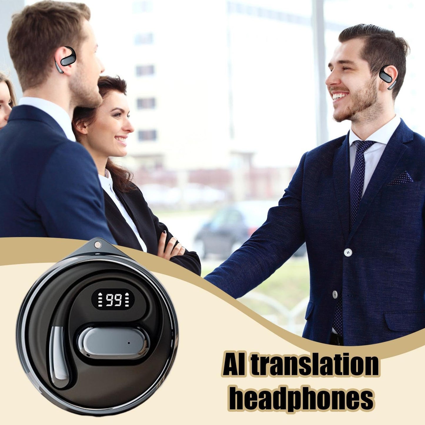 AI Language Translator Earphones – Real-Time Wireless Translation & Music Headset (Delivery time -10 Working Days)