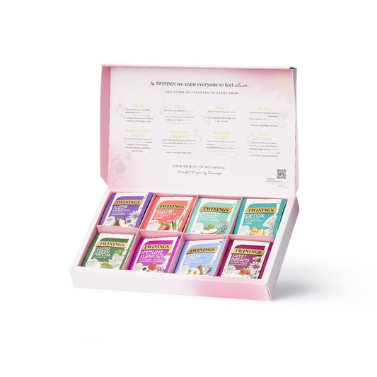 Twinings Superblends Collection Gift Box | Green Tea & Herbal Infusions Selection Box | Wellness Gift | 8 flavours | 40 Recyclable Individually Wrapped Plant-Based Tea Bags