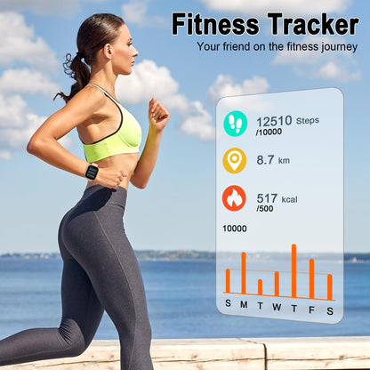 Smart Watch for Men & Women with Call Function, 1.95" HD Display, Heart Rate, SpO2, Sleep Tracker, 100+ Sports Modes, IP68 Waterproof Fitness Tracker for Android & iOS