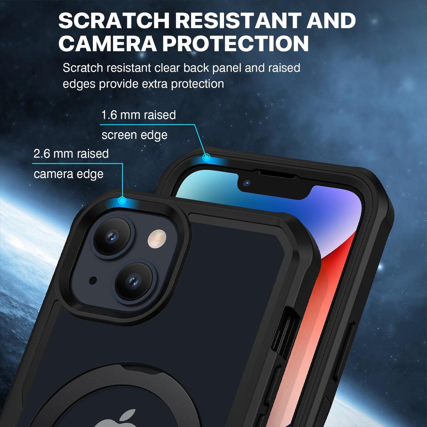 CENHUFO Compatible with iPhone 15 Pro Case Built-in Privacy Screen Protector with Magnetic Ring Stand and Camera Lens Protector, Clear Back Cover for iPhone 15 Pro Privacy Case