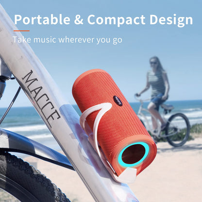 HEYSONG Portable Waterproof Bluetooth Speaker with LED Light – IPX7 Floating, Enhanced Bass, 40H Playtime, TF Card, True Wireless Stereo
