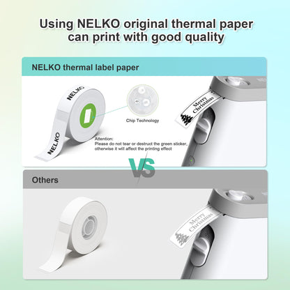 Nelko Label Maker Machine P21 – Bluetooth Portable Label Printer with Tape, Mini Wireless Sticker Maker for Organizing, Barcode, Home & Office – White