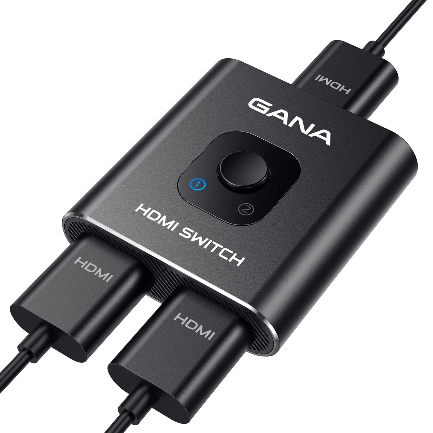 GANA HDMI Splitter, 4K HDMI Switch 2 in 1 Out or 1 in 2 Out, Aluminum HDMI Switcher for TV/PC/Laptop/DVD/PS4/PS3/Xbox 360/Xbox One/TV Stick/Gaming box/Blu-Ray-Player/Projector