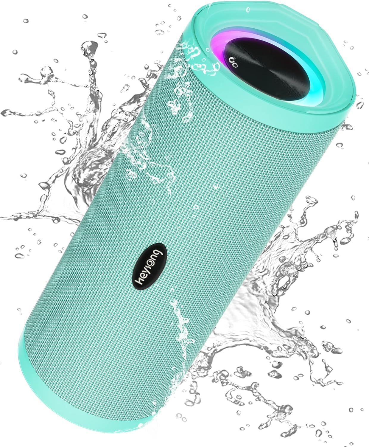 HEYSONG Portable Bluetooth Speaker, Waterproof Outdoor Speakers with LED Light, Enhanced Bass, IPX7 Floating, 40H Play, TF Card, True Wireless Stereo for Party, Shower, Biking, Gifts for Men