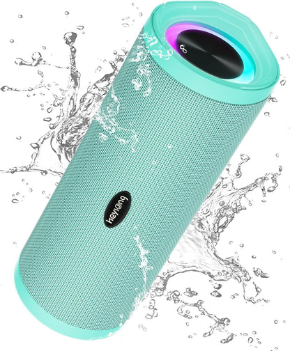 HEYSONG Portable Waterproof Bluetooth Speaker with LED Light – IPX7 Floating, Enhanced Bass, 40H Playtime, TF Card, True Wireless Stereo
