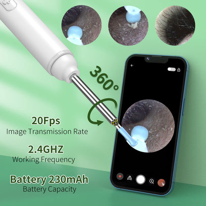 VITCOCO Ear Wax Removal Kit with 1920P HD Camera – Visual Ear Cleaner Otoscope with 6 LED Lights, 3mm Lens, Ear Cleaning Tool for iPhone, iPad & Android