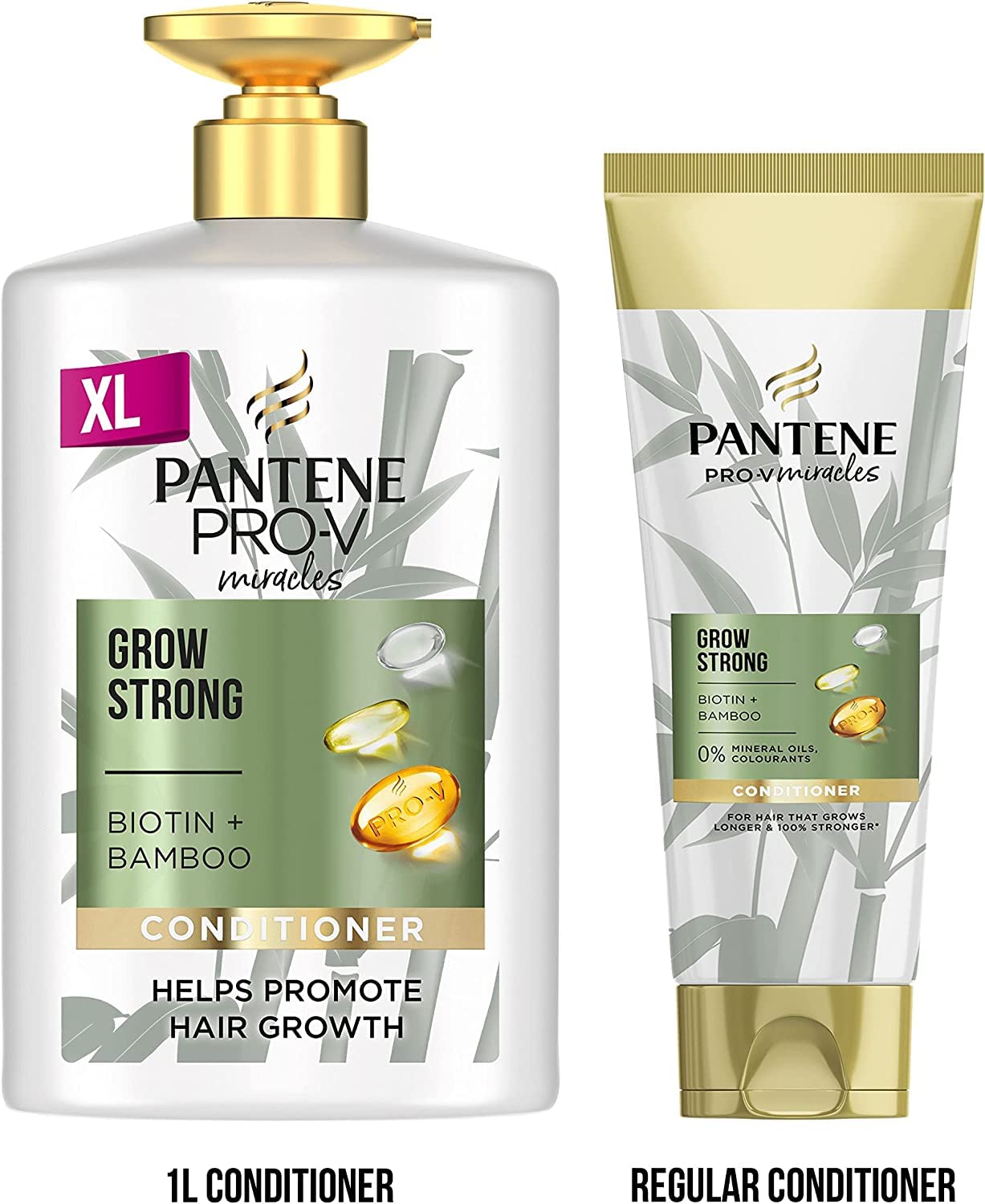 Pantene Biotin&Bamboo Shampoo,Grow Strong |For Dry Damaged Hair |Helps Reduce Hair Loss,1L