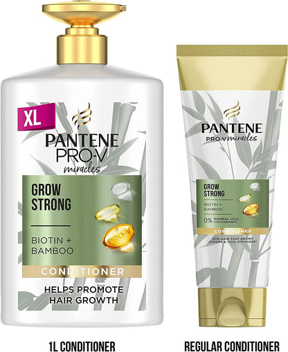 Pantene Biotin&Bamboo Shampoo,Grow Strong |For Dry Damaged Hair |Helps Reduce Hair Loss,1L