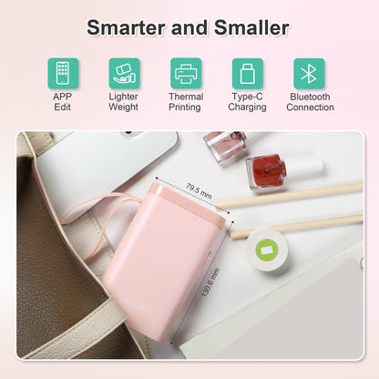Nelko Label Maker Machine P21 – Bluetooth Portable Label Printer with Tape, Mini Wireless Sticker Maker for Organizing, Barcode, Home & Office – White
