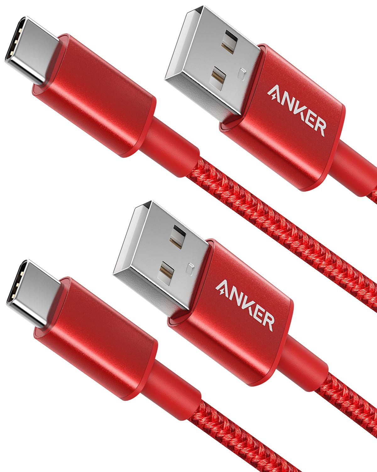 Anker USB C Charger Cable, 2-Pack 3 ft (0.9 m) USB to USB C Cable, USB A to USB C Braided Phone Charger Cable for iPhone 15 (Standard Charging), Samsung S22/S21, Huawei, Pixel, iPad, Switch, and More