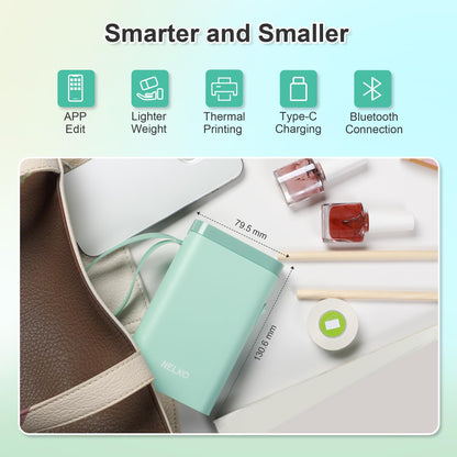 Nelko Label Maker Machine P21 – Bluetooth Portable Label Printer with Tape, Mini Wireless Sticker Maker for Organizing, Barcode, Home & Office – White