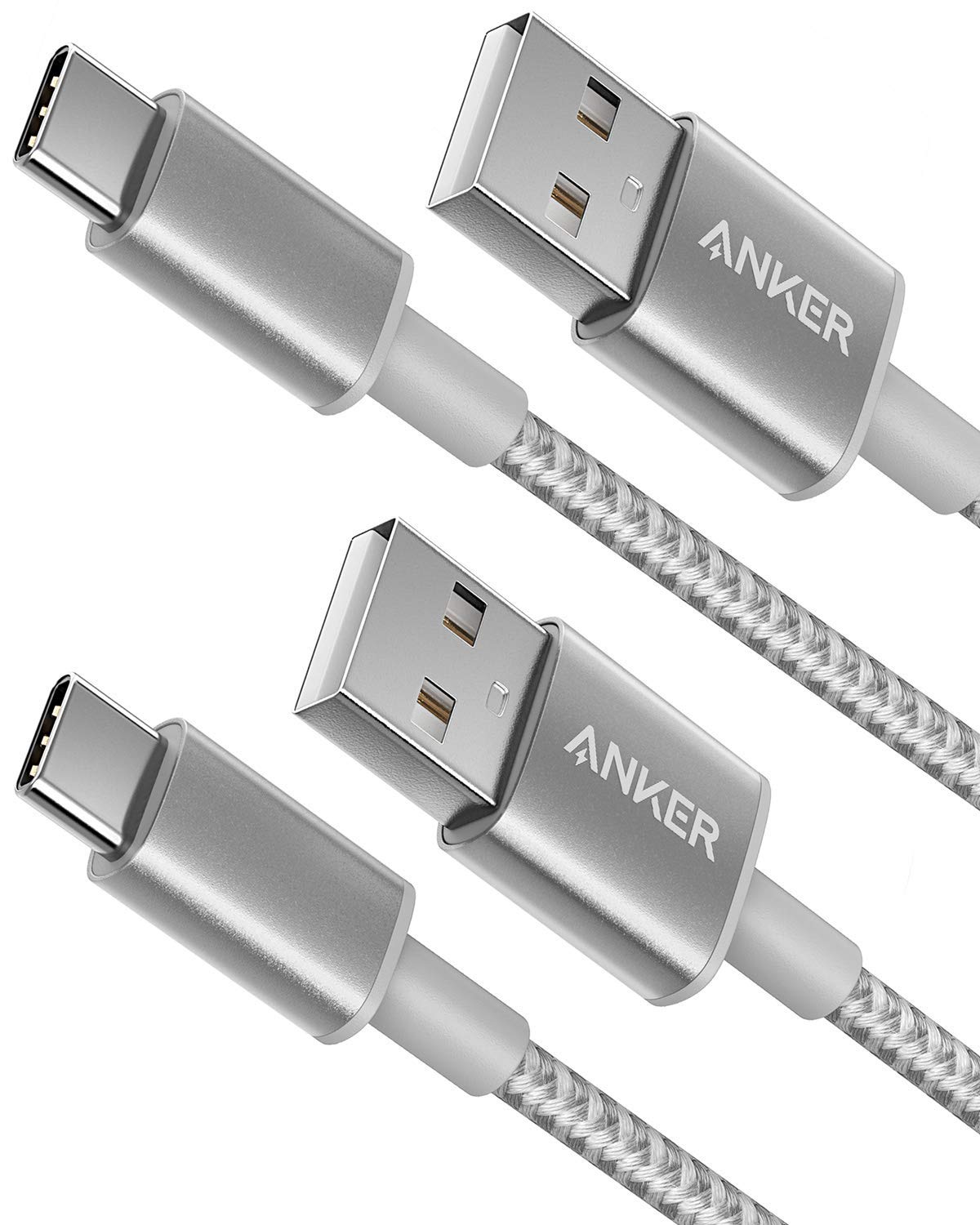 Anker USB C Charger Cable, 2-Pack 3 ft (0.9 m) USB to USB C Cable, USB A to USB C Braided Phone Charger Cable for iPhone 15 (Standard Charging), Samsung S22/S21, Huawei, Pixel, iPad, Switch, and More