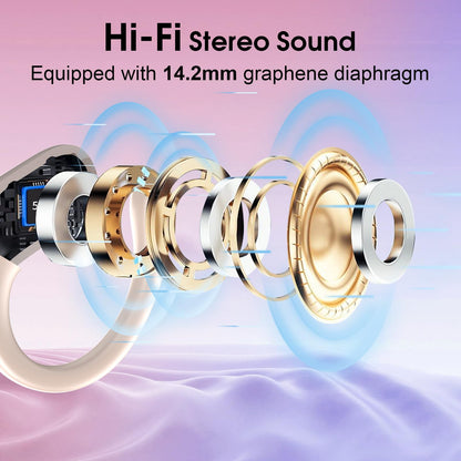 STECEi Wireless Earbuds – 75H Bluetooth 5.4 Earphones with ENC Noise Cancelling Mics, HiFi Stereo Sound, Earhooks, IP7 Waterproof for Running, Gym & Sports (Black)
