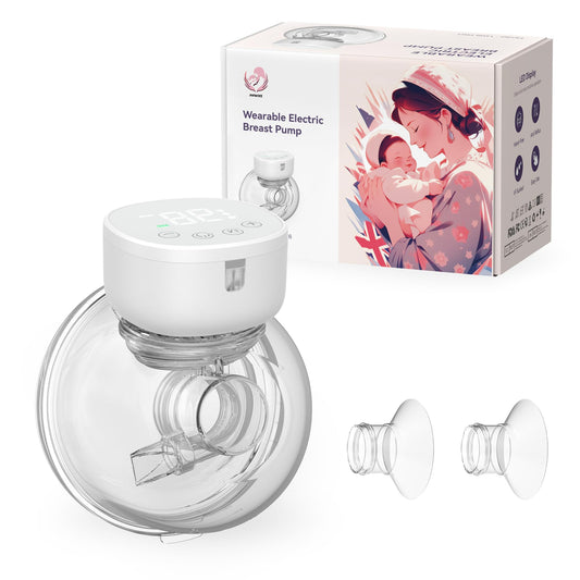 Breast Pump Electrical, Electric Breast Pumps Hands Free Portable Wearable, Low Noise, 9 Levels&3 Modes with LCD Display, Painless Rechargeable Wireless Breast Milk Pump with 19/21mm Flanges, White