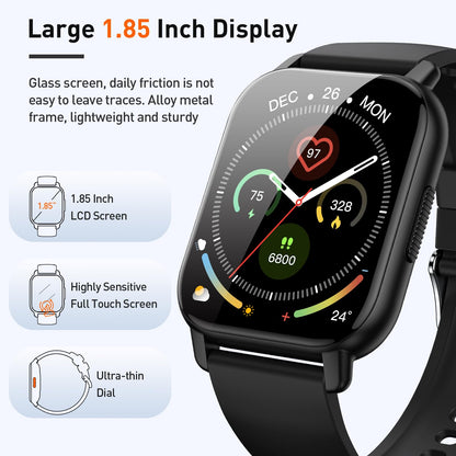 Smart Watch for Men & Women with Call Function, 1.95" HD Display, Heart Rate, SpO2, Sleep Tracker, 100+ Sports Modes, IP68 Waterproof Fitness Tracker for Android & iOS