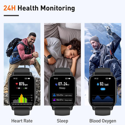 Smart Watch for Men & Women with Call Function, 1.95" HD Display, Heart Rate, SpO2, Sleep Tracker, 100+ Sports Modes, IP68 Waterproof Fitness Tracker for Android & iOS