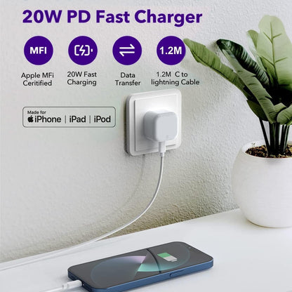 iPhone Fast Charger, 20W USB C Fast Charger Plug with iPhone Charger Cable 1M, iPhone Charger Plug and Cable for iPhone 14/14 Mini/ 14 Pro/ 14 Pro Max/ 13/12/ 11/ SE/ 8/7, Pad