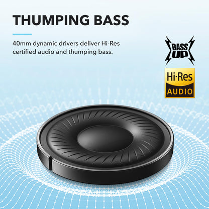 Soundcore by Anker Hybrid Active Noise Cancelling Wireless Over-Ear Headphones – Foldable Bluetooth with Hi-Res Audio, Powerful Bass & Customizable App Controls