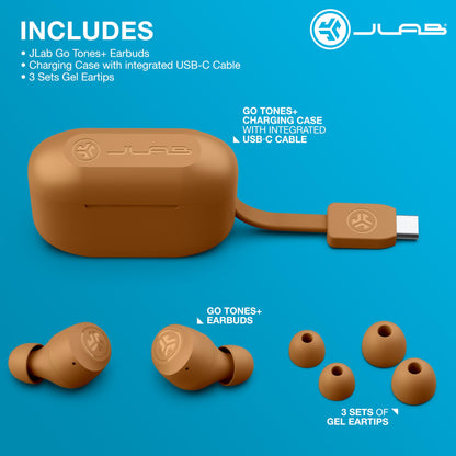 JLab Go Air Pop+ True Wireless Earbuds – Bluetooth Earphones with 35H Playtime, USB-C Charging Case, EQ3 Sound & Multipoint, Black