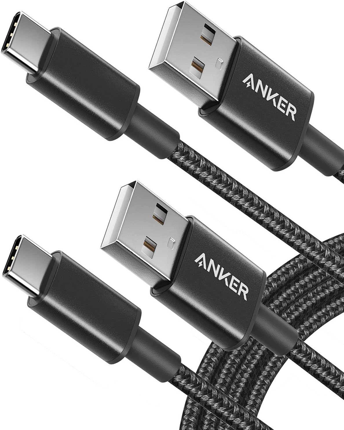 Anker USB C Charger Cable, 2-Pack 3 ft (0.9 m) USB to USB C Cable, USB A to USB C Braided Phone Charger Cable for iPhone 15 (Standard Charging), Samsung S22/S21, Huawei, Pixel, iPad, Switch, and More