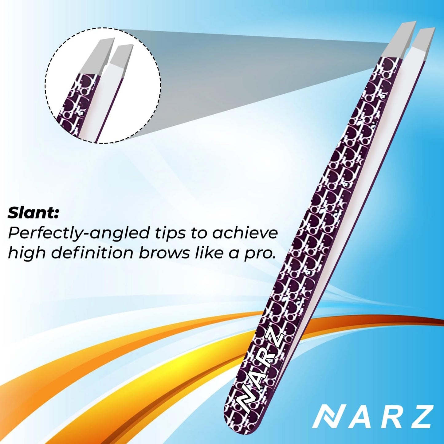 NARZ Professional Tweezers for Facial Hair Women & Men Stainless Steel Precision Tweezers for Ingrown Hair Tweezers (4 Pcs)