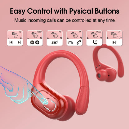 STECEi Wireless Earbuds – 75H Bluetooth 5.4 Earphones with ENC Noise Cancelling Mics, HiFi Stereo Sound, Earhooks, IP7 Waterproof for Running, Gym & Sports (Black)