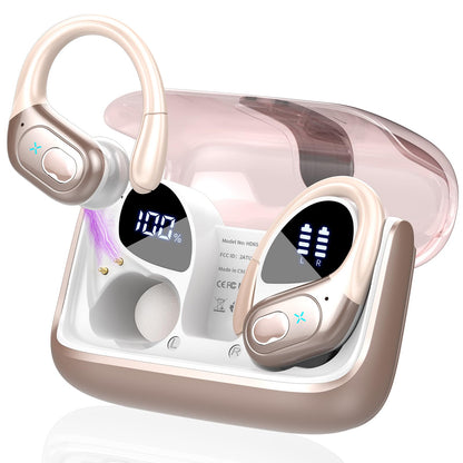 STECEi Wireless Earbuds – 75H Bluetooth 5.4 Earphones with ENC Noise Cancelling Mics, HiFi Stereo Sound, Earhooks, IP7 Waterproof for Running, Gym & Sports (Black)
