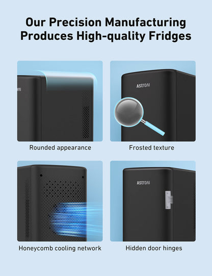AstroAI 6L Mini Fridge – Portable Cooler & Warmer for Skincare, Drinks, Car, Bedroom & Travel (Deep Black)