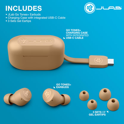 JLab Go Air Pop+ True Wireless Earbuds – Bluetooth Earphones with 35H Playtime, USB-C Charging Case, EQ3 Sound & Multipoint, Black