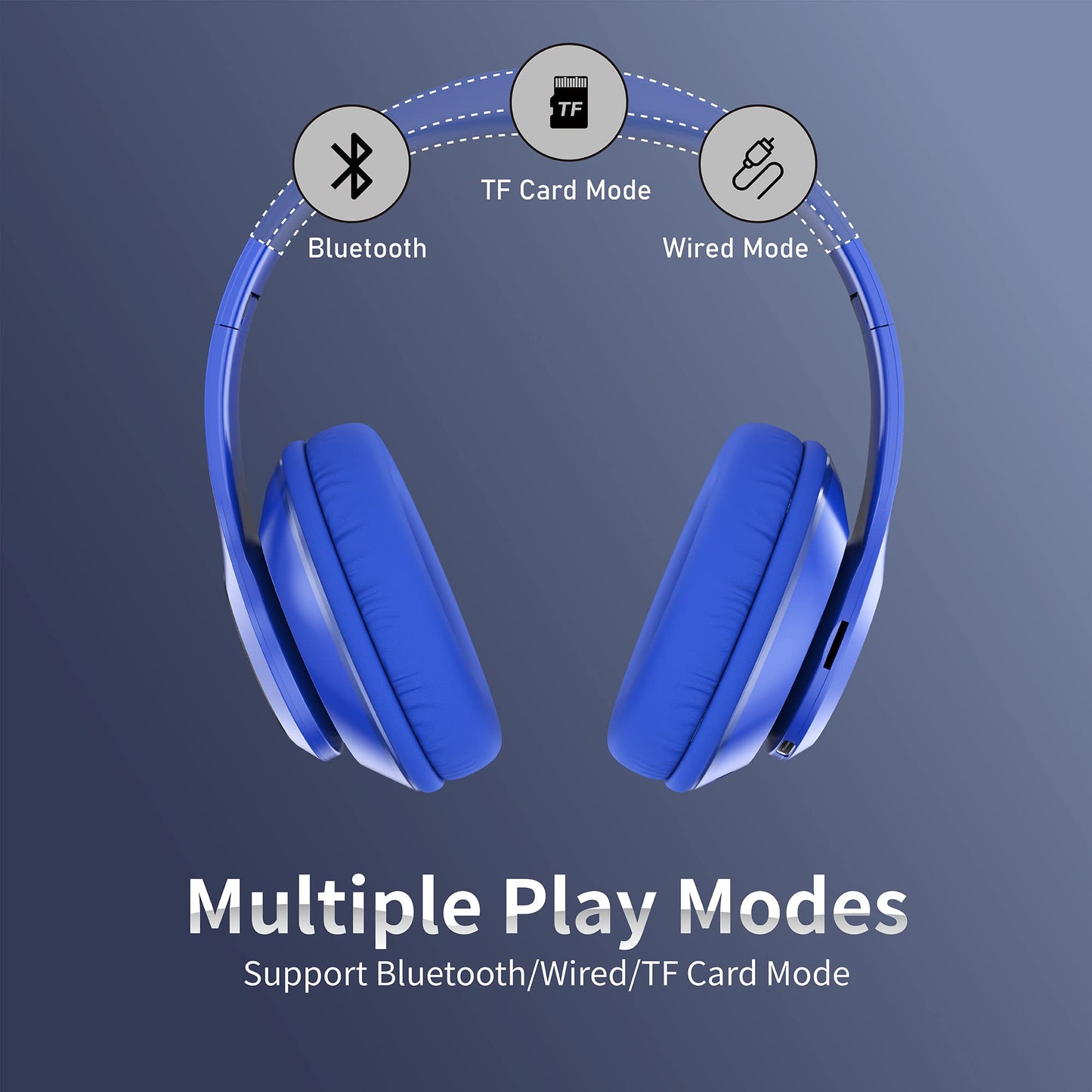 Moobesthy Wireless Headphones Over Ear, Bluetooth Headphones Over Ear, 60H Playtime Headphones Wireless Bluetooth with 6 EQ Modes, Headphones with Mic