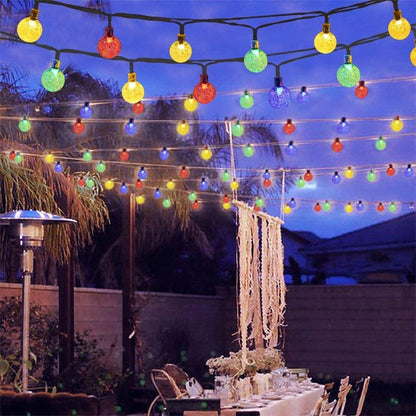 Solar Garden Lights Outdoor, 36ft 60 LED Solar String Lights Waterproof, Solar Powered Crystal Ball Indoor/Outdoor Fairy Lights Decorative Lights for Garden, Patio, Yard, Festival, Parties (White)
