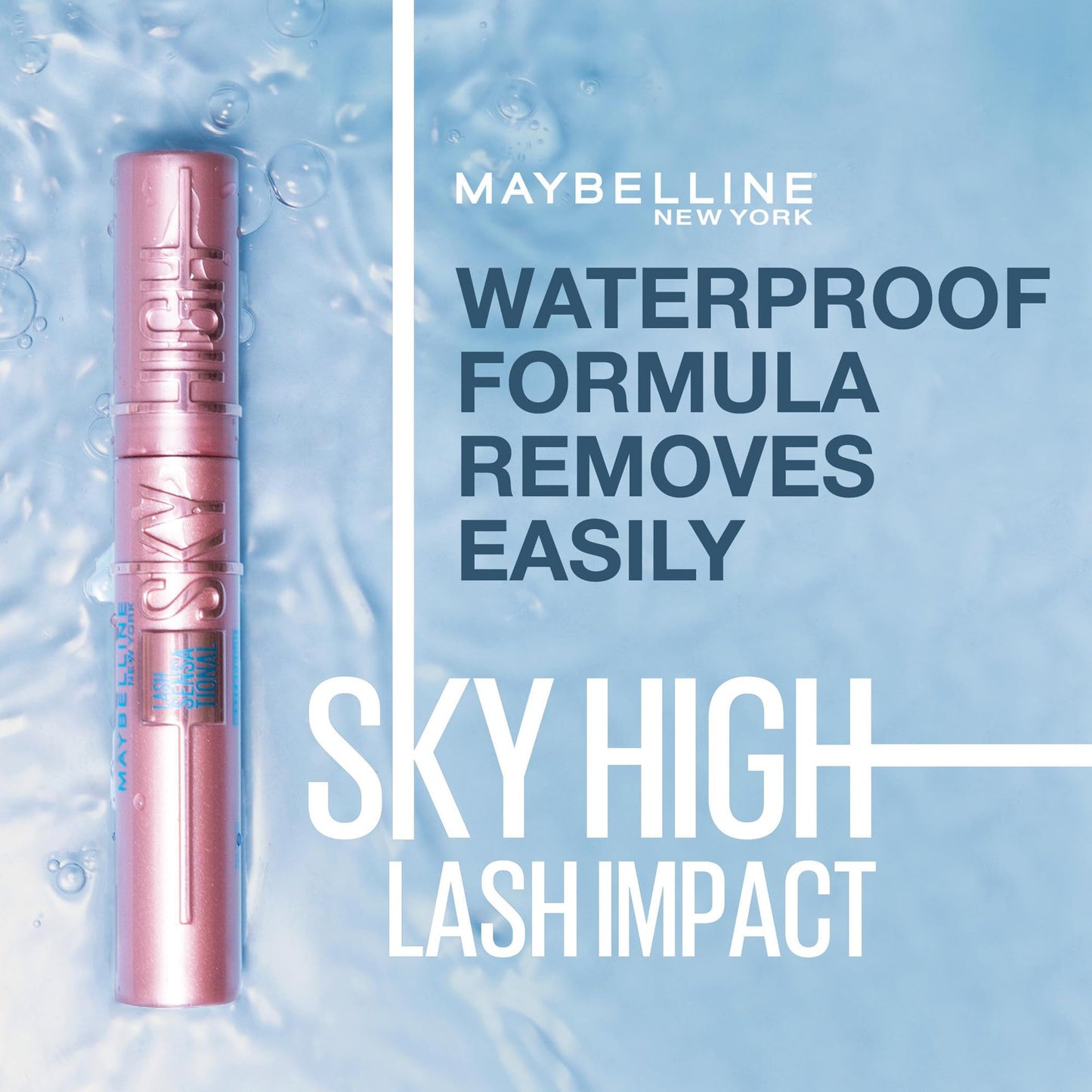 Maybelline New York Lash Sensational Sky High Mascara, Volumising & Lengthening Mascara, Washable Flake-Free Formula Infused with Bamboo Extract & Fibres, 7 ml, Shade: 01, Black