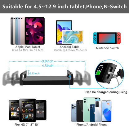 SAMHOUSING Adjustable Tablet Floor Stand – Universal 360° Rotatable Metal Holder for iPad, iPhone, & Tablets (4.7” to 12.9” Screens) – Black