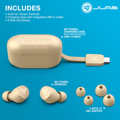 JLab Go Air Pop+ True Wireless Earbuds – Bluetooth Earphones with 35H Playtime, USB-C Charging Case, EQ3 Sound & Multipoint, Black