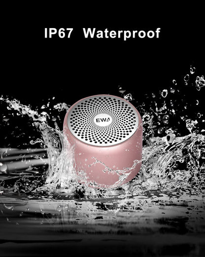 EWA A106 Pro Wireless Mini Bluetooth Speaker with Travel Case – IP67 Waterproof, Custom Bass Radiator, Portable & Loud (Black)