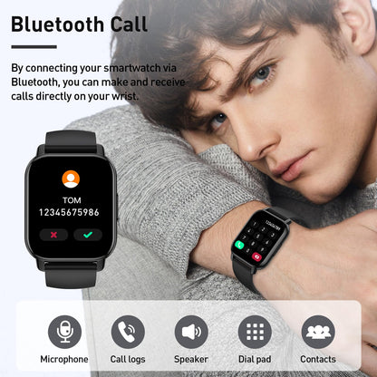 Smart Watch for Men & Women with Call Function, 1.95" HD Display, Heart Rate, SpO2, Sleep Tracker, 100+ Sports Modes, IP68 Waterproof Fitness Tracker for Android & iOS