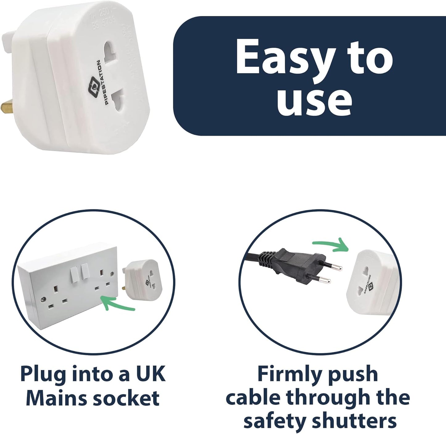Toothbrush Adapter Plug UK European to UK plug Adaptor UK to European Plug Adapter Toothbrush Adapter Plug European To UK Plug Adaptor Shaver Plug Adaptor UK Toothbrush Charger