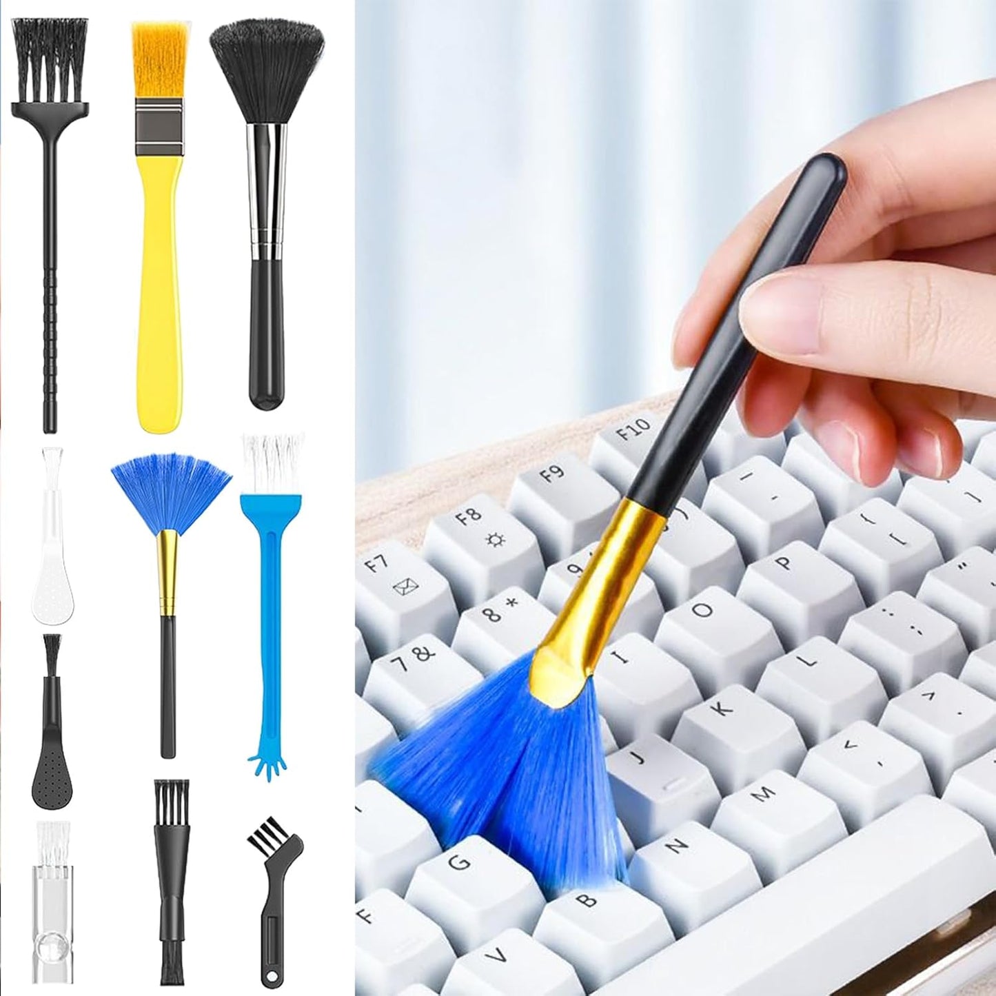 Multifunctional Keyboard Cleaning Brush Set (10-Piece Kit)