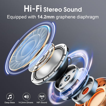 STECEi Wireless Earbuds – 75H Bluetooth 5.4 Earphones with ENC Noise Cancelling Mics, HiFi Stereo Sound, Earhooks, IP7 Waterproof for Running, Gym & Sports (Black)