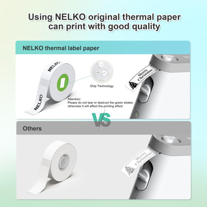 Nelko Label Maker Machine P21 – Bluetooth Portable Label Printer with Tape, Mini Wireless Sticker Maker for Organizing, Barcode, Home & Office – White