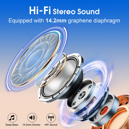 STECEi Wireless Earbuds – 75H Bluetooth 5.4 Earphones with ENC Noise Cancelling Mics, HiFi Stereo Sound, Earhooks, IP7 Waterproof for Running, Gym & Sports (Black)