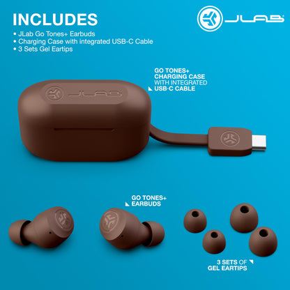 JLab Go Air Pop+ True Wireless Earbuds – Bluetooth Earphones with 35H Playtime, USB-C Charging Case, EQ3 Sound & Multipoint, Black