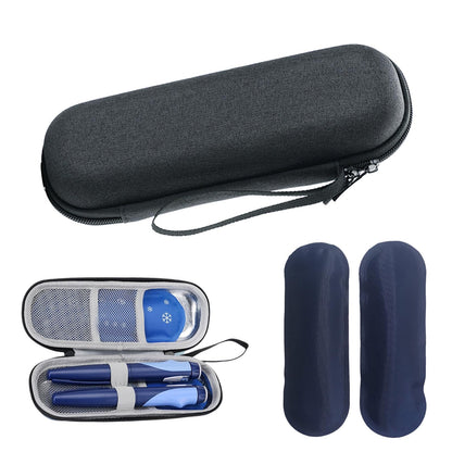 ARROMI Monjaro Insulin Cooler Travel Case – Diabetic Medicine Bag with 2 Ice Packs for Supplies (Blue)